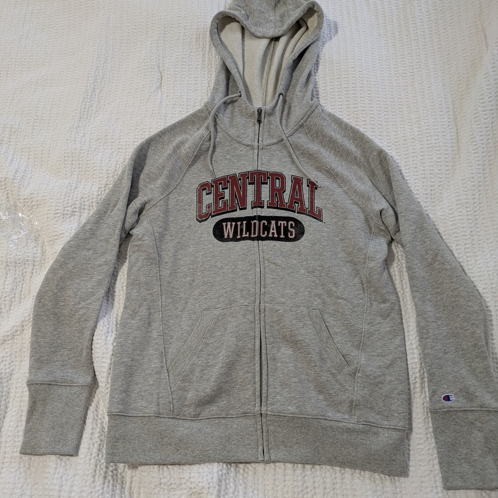 Central Wildcats Gray Zip-Up Hoodie